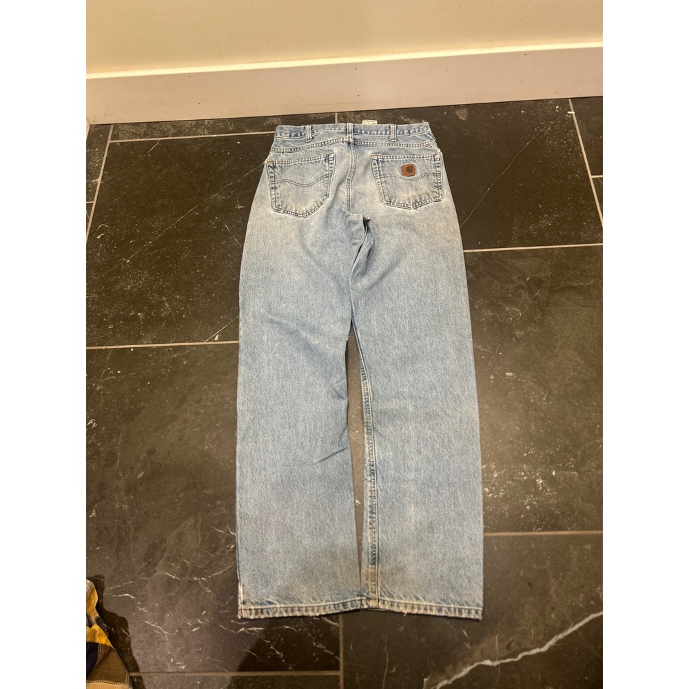 Carhartt B160 DST Relaxed Fit Light Wash Denim Jeans Mens 32x34 Workwear